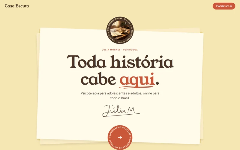 Print do site demo Casa Escuta