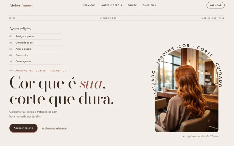Print do site demo Atelier Nuance